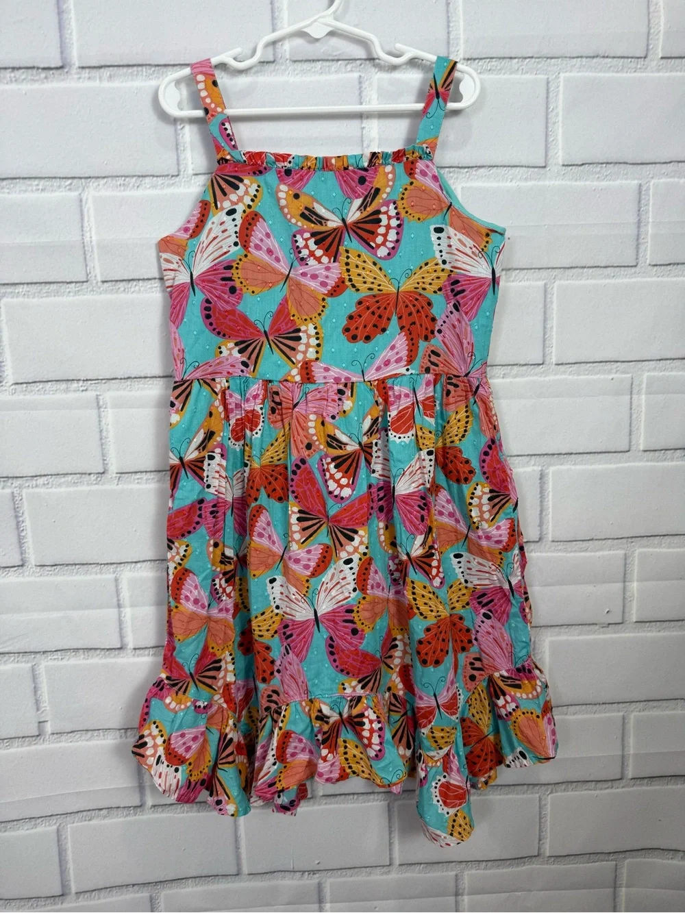 Gymboree Girls Butterfly Print Sundress Size 8 Colorful Summer Dress